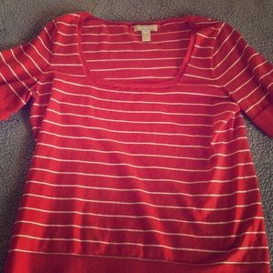 Scoop neck striped top